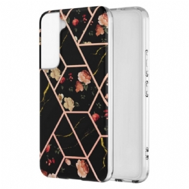 Hoesje voor Samsung Galaxy S22 Plus 5G Bloemen Gemarmerd