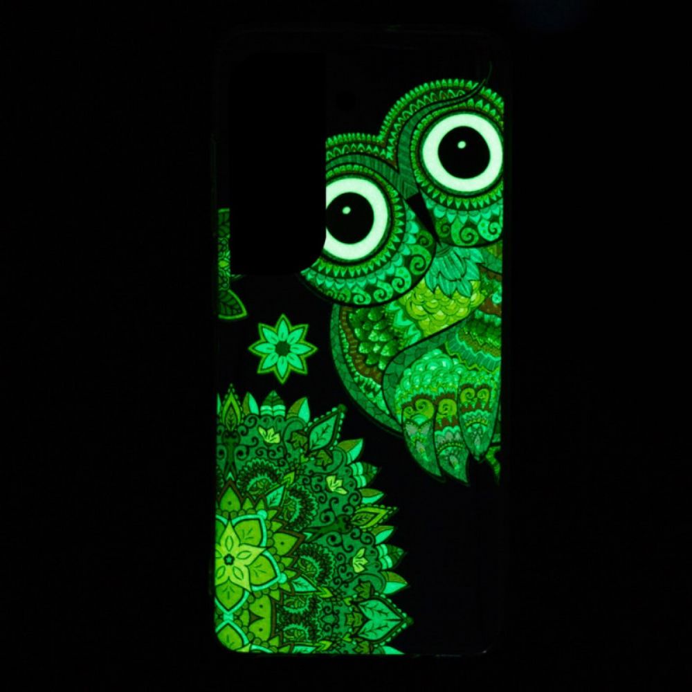 Hoesje voor Samsung Galaxy S22 Plus 5G Fluorescerende Uil Mandala