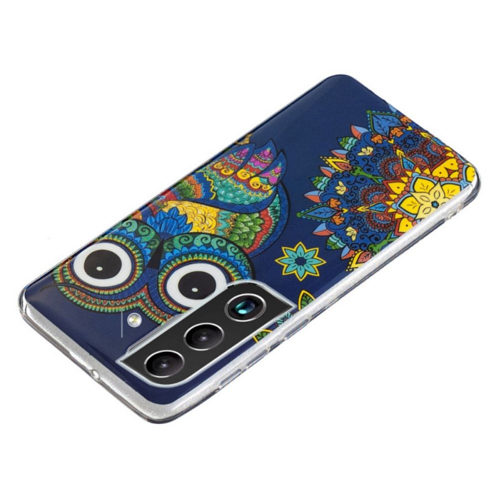 Hoesje voor Samsung Galaxy S22 Plus 5G Fluorescerende Uil Mandala