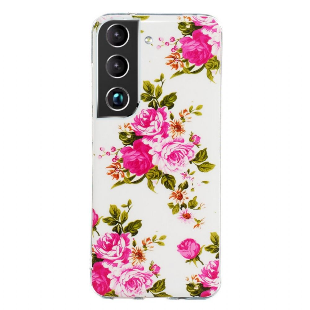 Hoesje voor Samsung Galaxy S22 Plus 5G Fluorescerende Vrijheidsbloemen