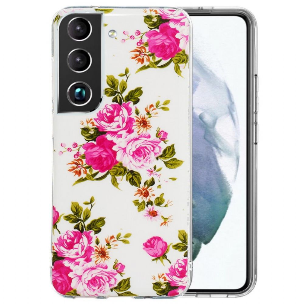 Hoesje voor Samsung Galaxy S22 Plus 5G Fluorescerende Vrijheidsbloemen