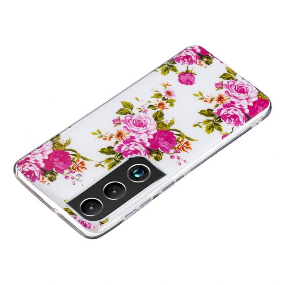 Hoesje voor Samsung Galaxy S22 Plus 5G Fluorescerende Vrijheidsbloemen