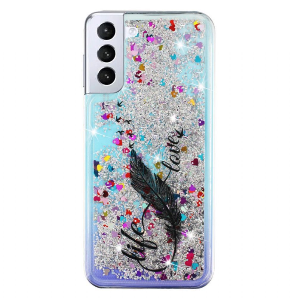 Hoesje voor Samsung Galaxy S22 Plus 5G Leven En Liefde Glitter