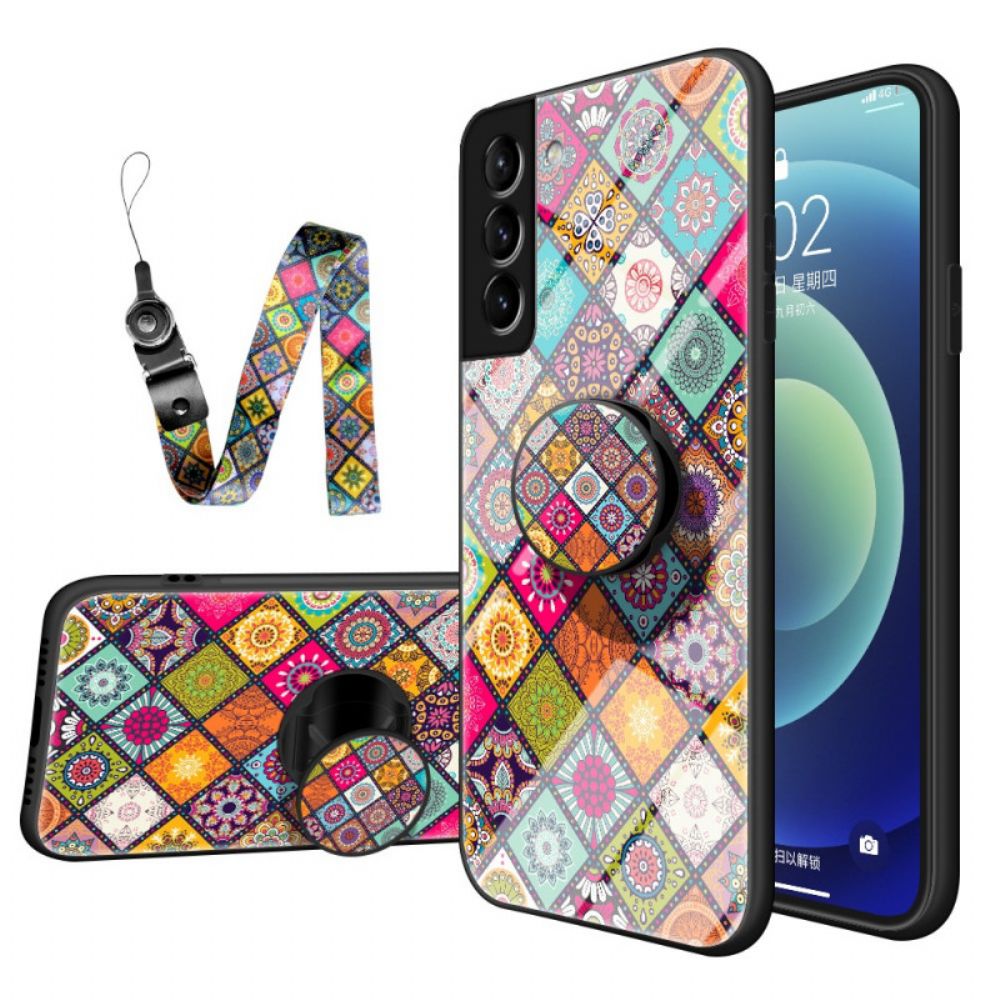 Hoesje voor Samsung Galaxy S22 Plus 5G Magnetische Patchwork Houder