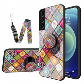 Hoesje voor Samsung Galaxy S22 Plus 5G Magnetische Patchwork Houder