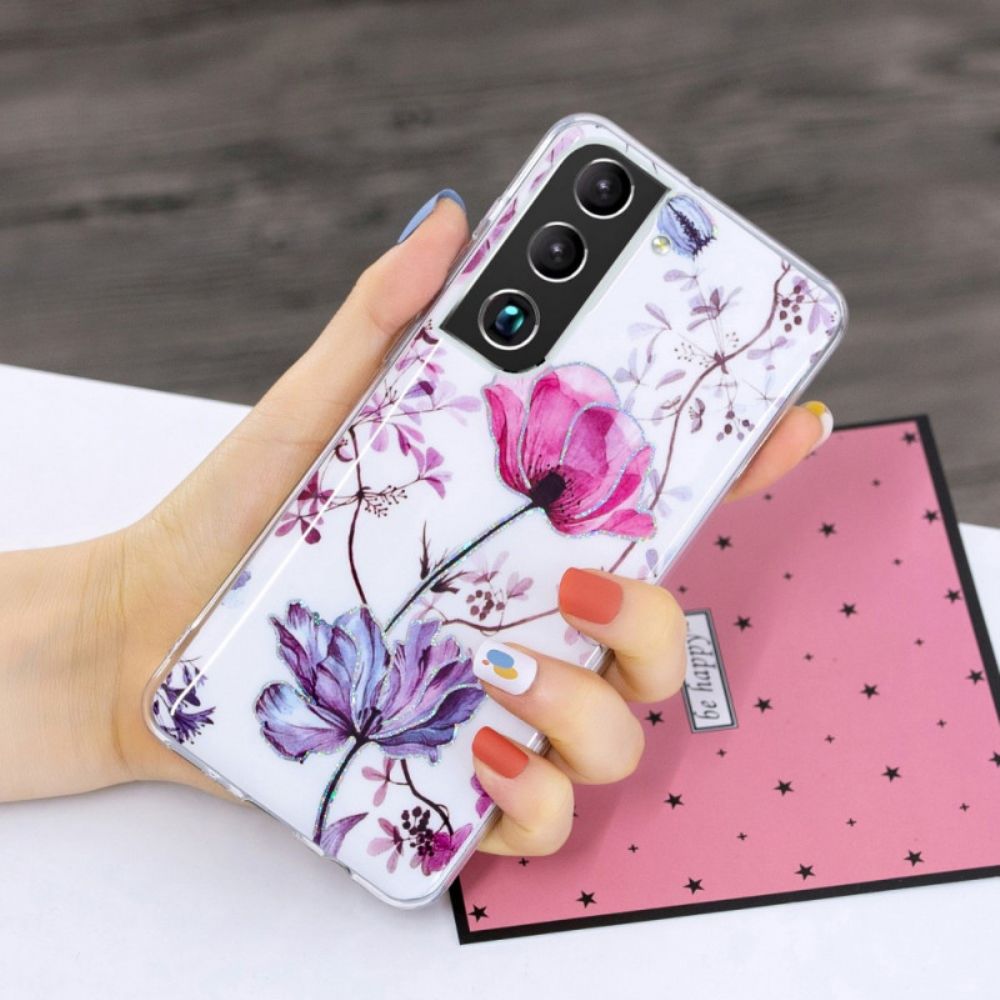 Hoesje voor Samsung Galaxy S22 Plus 5G Marmerbloemen