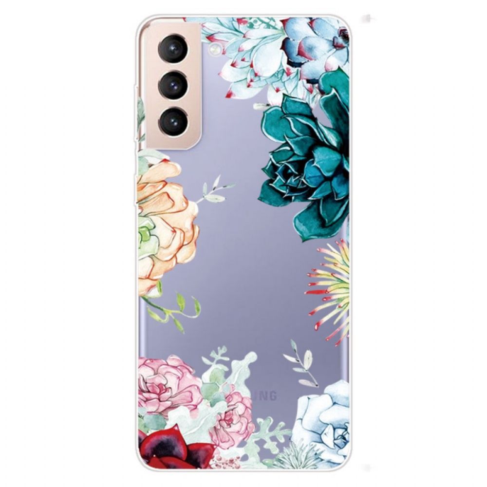 Hoesje voor Samsung Galaxy S22 Plus 5G Naadloze Aquarelbloemen