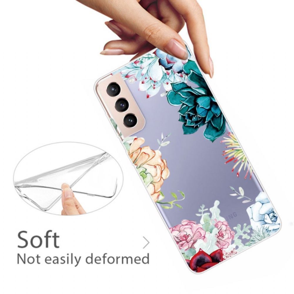 Hoesje voor Samsung Galaxy S22 Plus 5G Naadloze Aquarelbloemen