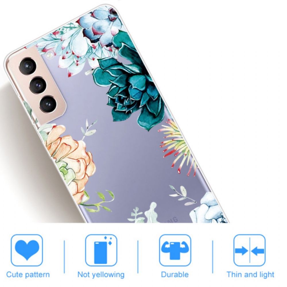 Hoesje voor Samsung Galaxy S22 Plus 5G Naadloze Aquarelbloemen