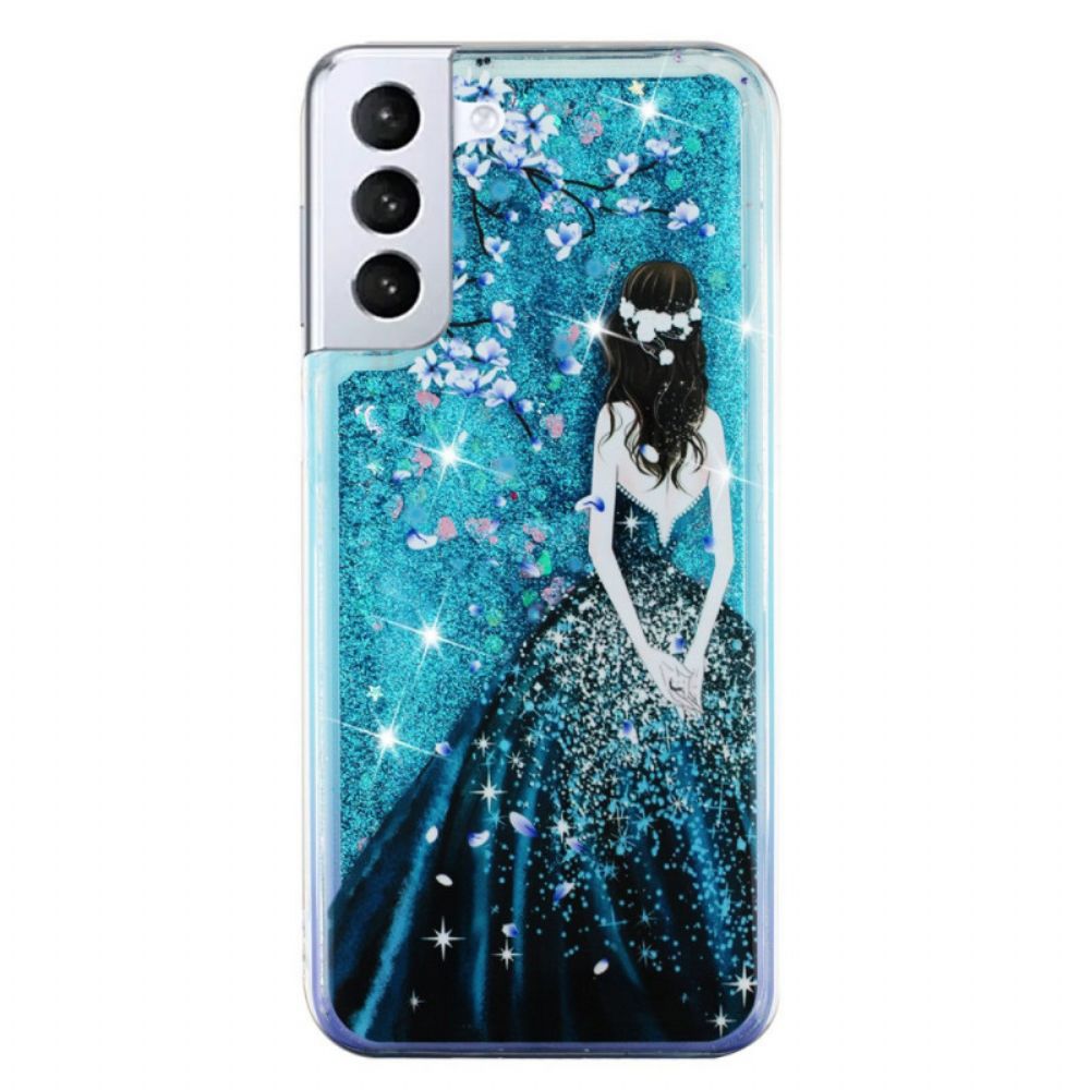 Hoesje voor Samsung Galaxy S22 Plus 5G Pailletten Vrouw