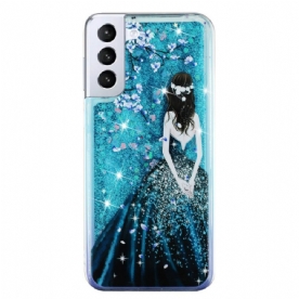 Hoesje voor Samsung Galaxy S22 Plus 5G Pailletten Vrouw