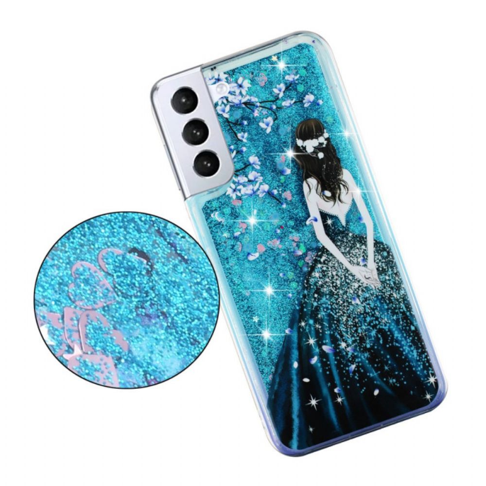 Hoesje voor Samsung Galaxy S22 Plus 5G Pailletten Vrouw