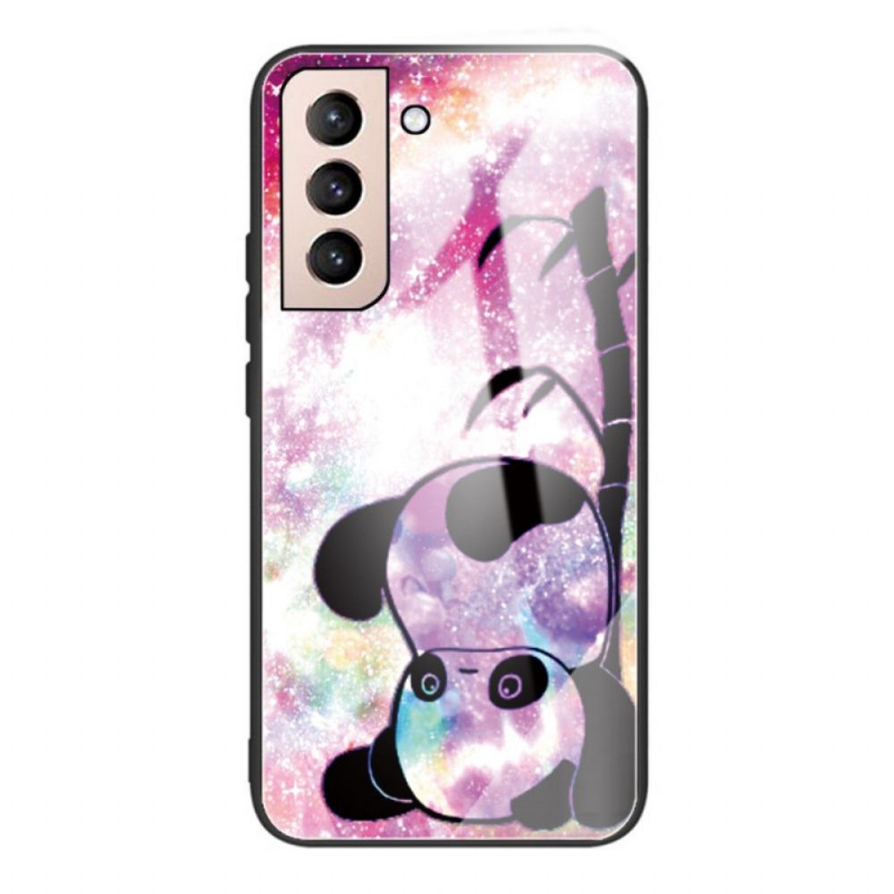 Hoesje voor Samsung Galaxy S22 Plus 5G Panda En Bamboe Gehard Glas