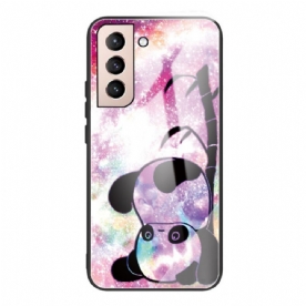 Hoesje voor Samsung Galaxy S22 Plus 5G Panda En Bamboe Gehard Glas