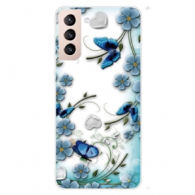 Hoesje voor Samsung Galaxy S22 Plus 5G Retro Vlinders En Bloemen