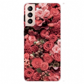 Hoesje voor Samsung Galaxy S22 Plus 5G Roze Bloemen