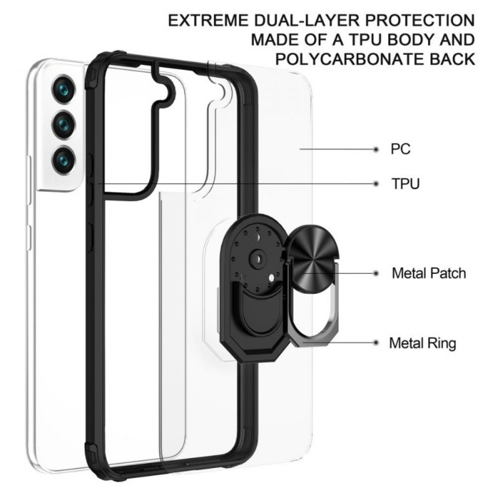 Hoesje voor Samsung Galaxy S22 Plus 5G Transparant Met Ring-support