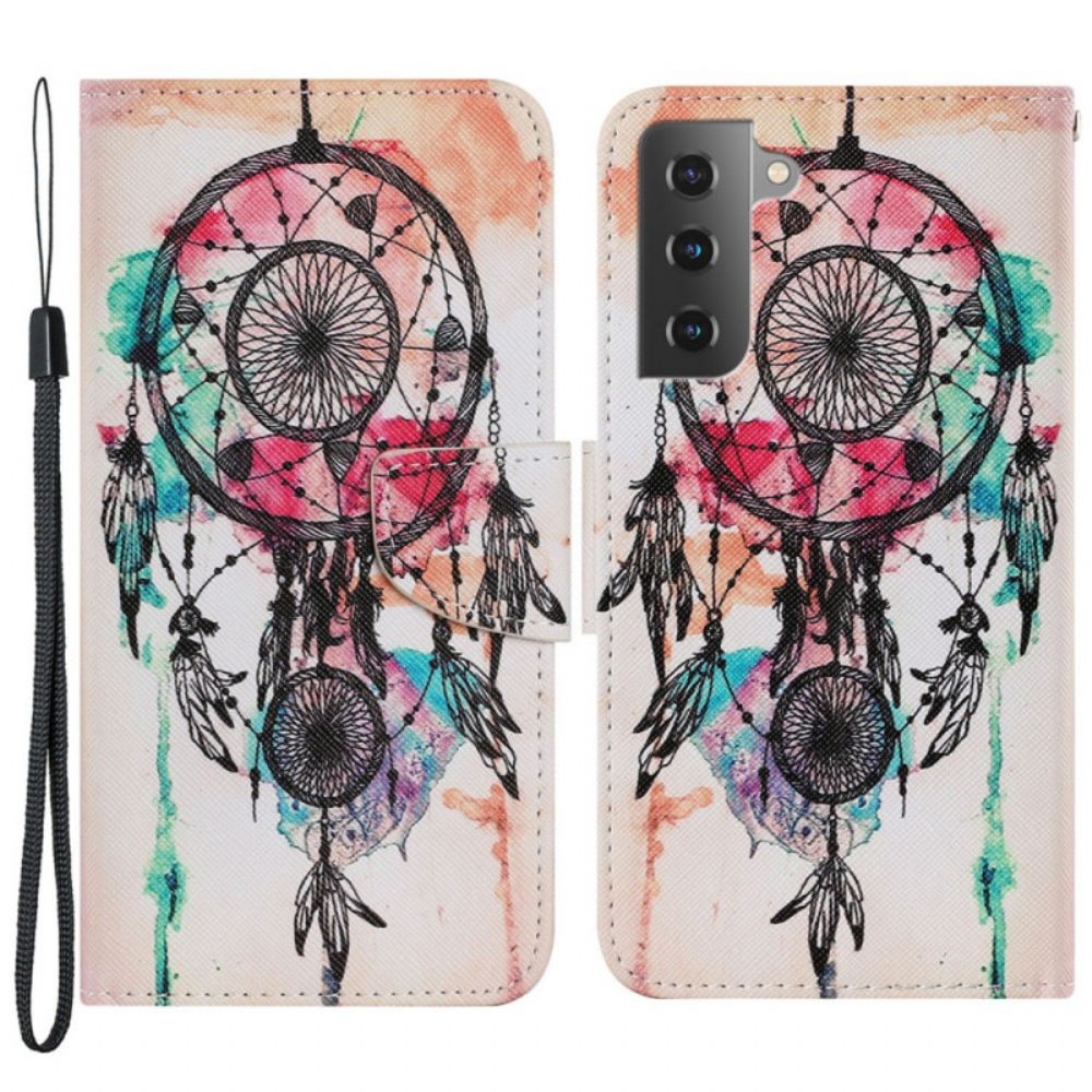 Leren Hoesje voor Samsung Galaxy S22 Plus 5G Aquarel Dromenvanger