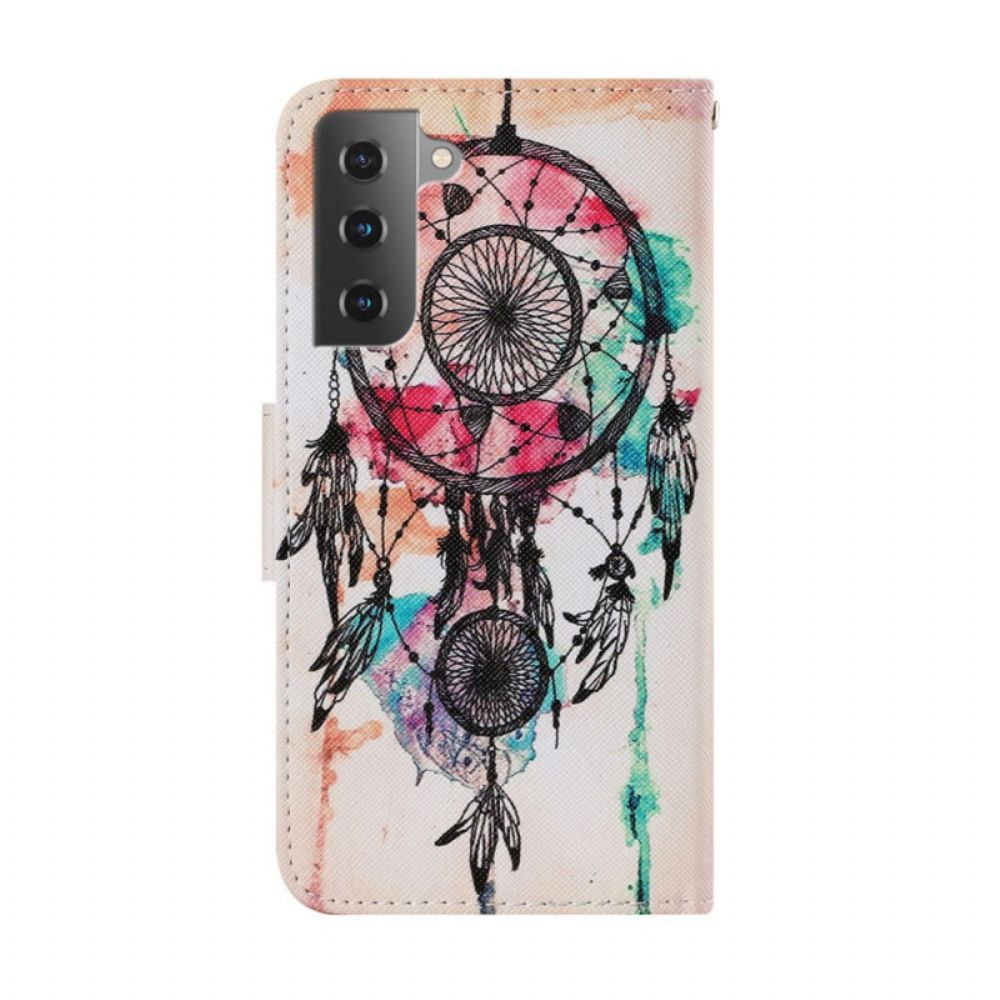 Leren Hoesje voor Samsung Galaxy S22 Plus 5G Aquarel Dromenvanger