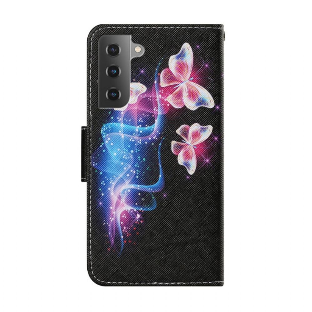 Leren Hoesje voor Samsung Galaxy S22 Plus 5G Magische Vlinders