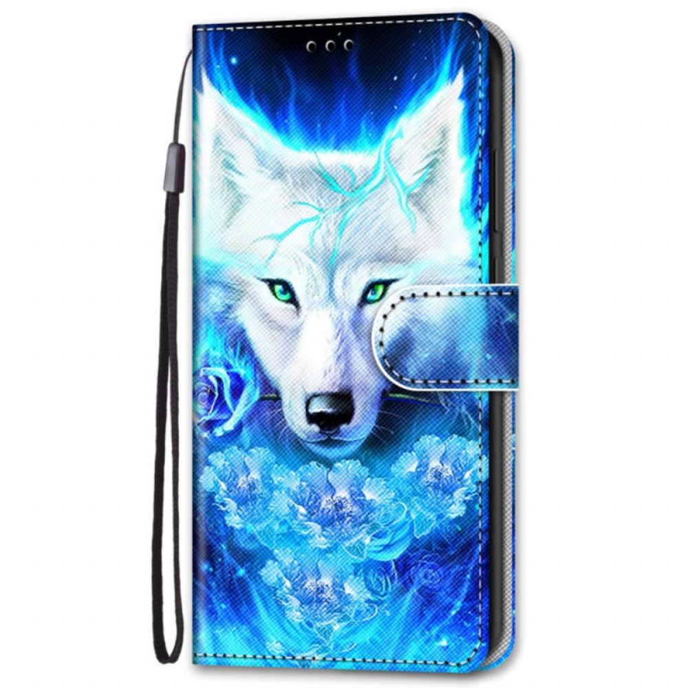 Leren Hoesje voor Samsung Galaxy S22 Plus 5G Magische Wolf