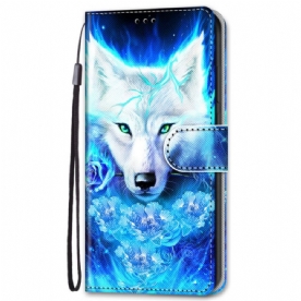 Leren Hoesje voor Samsung Galaxy S22 Plus 5G Magische Wolf