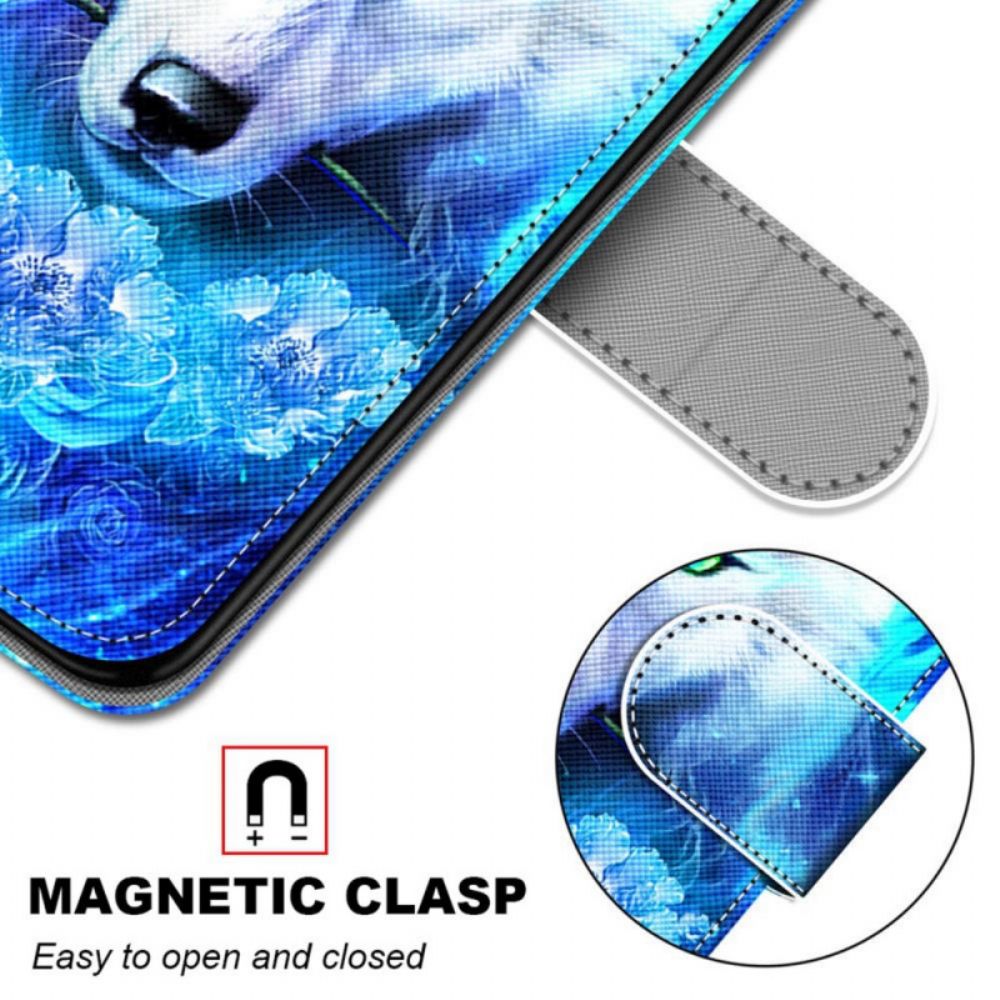 Leren Hoesje voor Samsung Galaxy S22 Plus 5G Magische Wolf