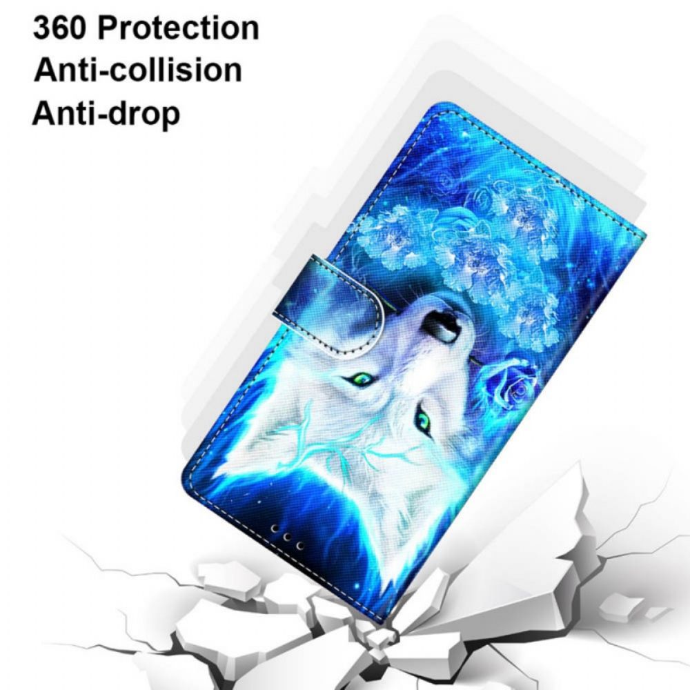 Leren Hoesje voor Samsung Galaxy S22 Plus 5G Magische Wolf