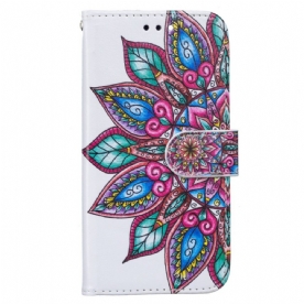 Leren Hoesje voor Samsung Galaxy S22 Plus 5G Mandala Getekend