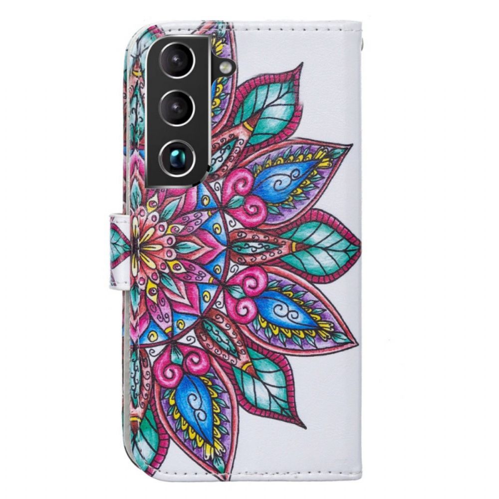 Leren Hoesje voor Samsung Galaxy S22 Plus 5G Mandala Getekend