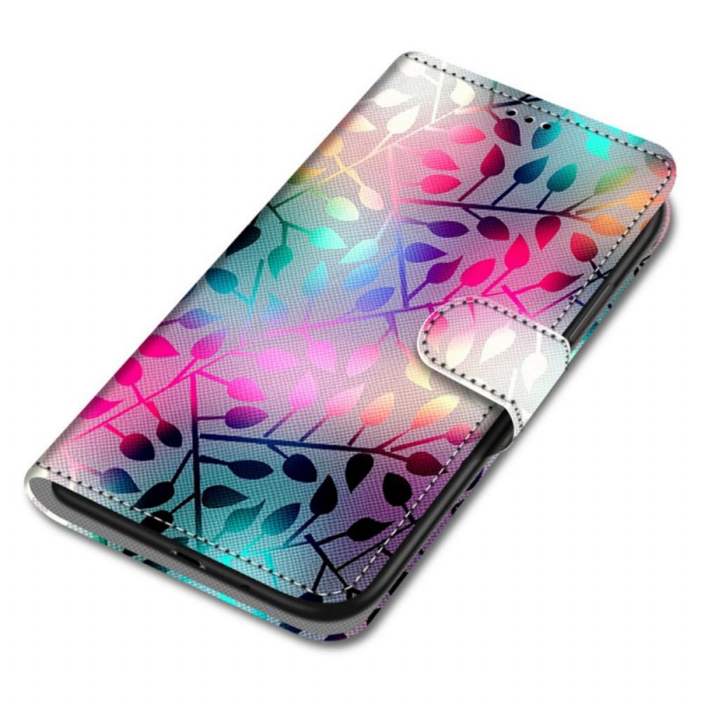 Leren Hoesje voor Samsung Galaxy S22 Plus 5G Neonbladeren