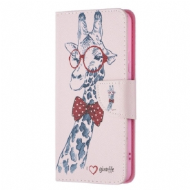 Leren Hoesje voor Samsung Galaxy S22 Plus 5G Nerdy Giraf