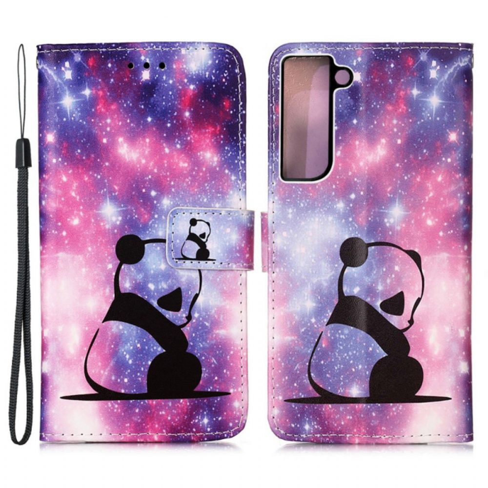 Leren Hoesje voor Samsung Galaxy S22 Plus 5G Panda Galaxy