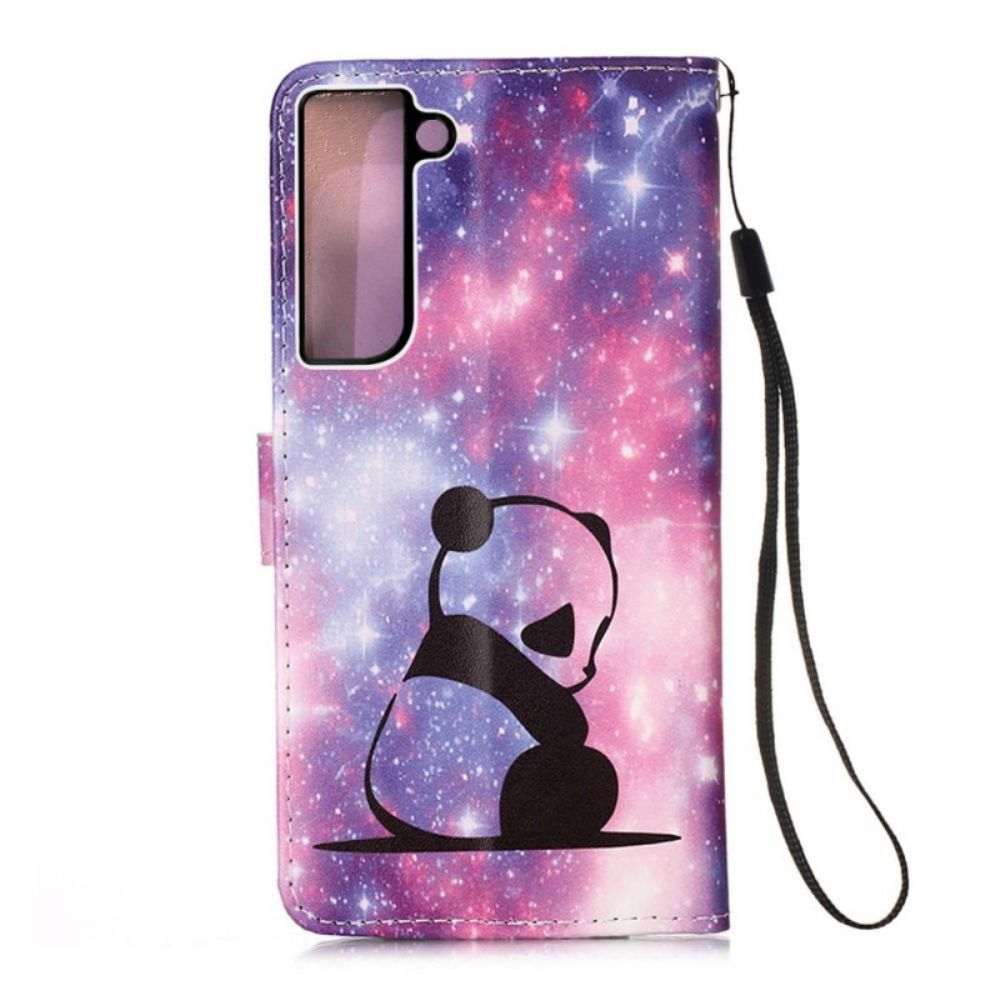 Leren Hoesje voor Samsung Galaxy S22 Plus 5G Panda Galaxy