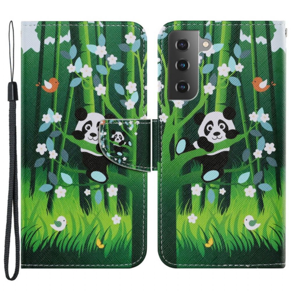 Leren Hoesje voor Samsung Galaxy S22 Plus 5G Pandawandeling