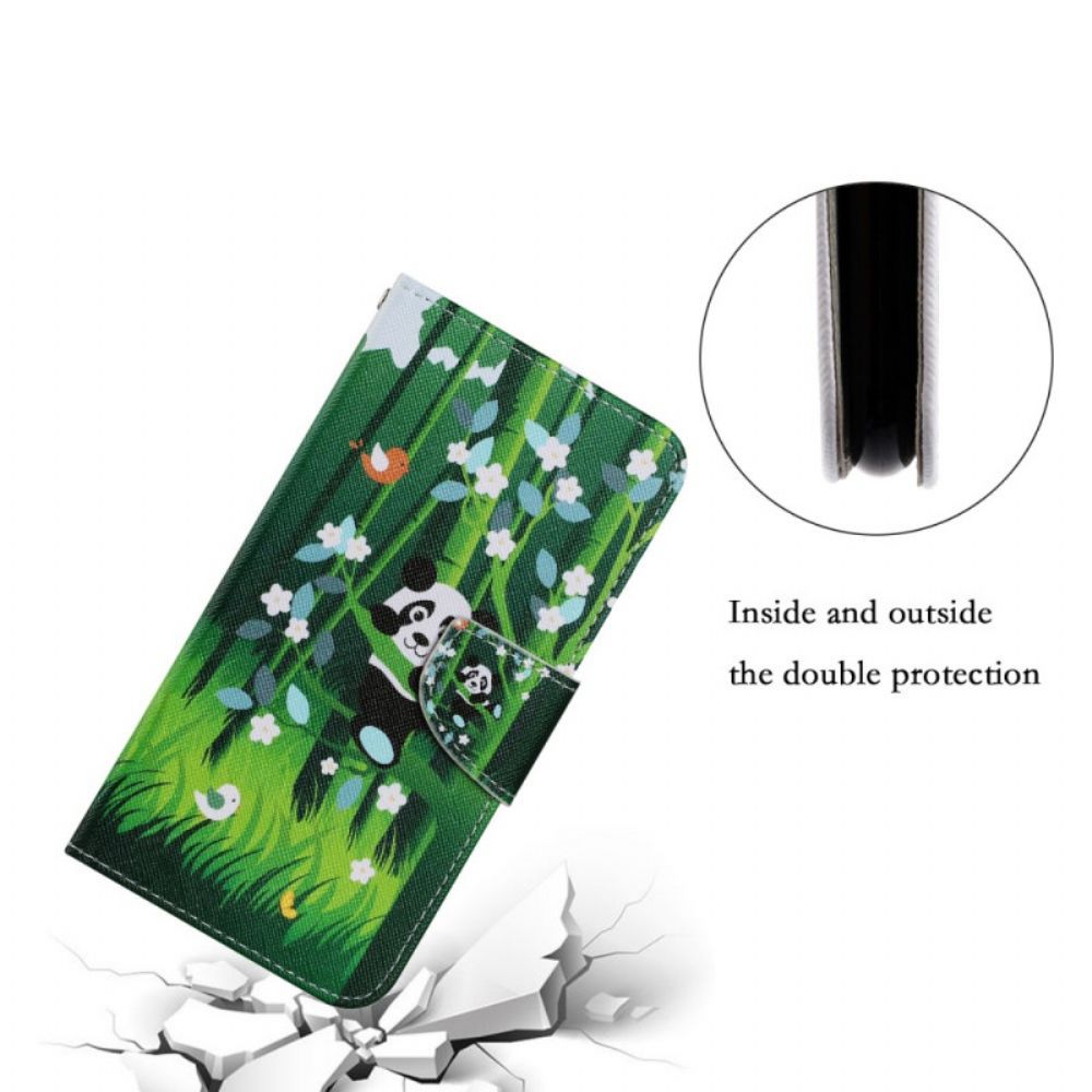 Leren Hoesje voor Samsung Galaxy S22 Plus 5G Pandawandeling