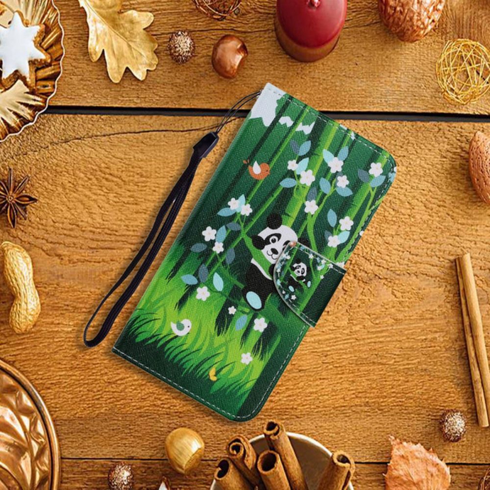 Leren Hoesje voor Samsung Galaxy S22 Plus 5G Pandawandeling