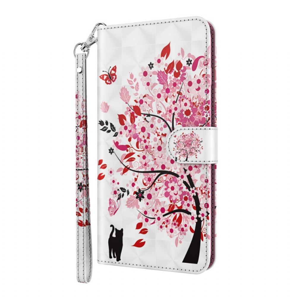 Leren Hoesje voor Samsung Galaxy S22 Plus 5G Roze Boom