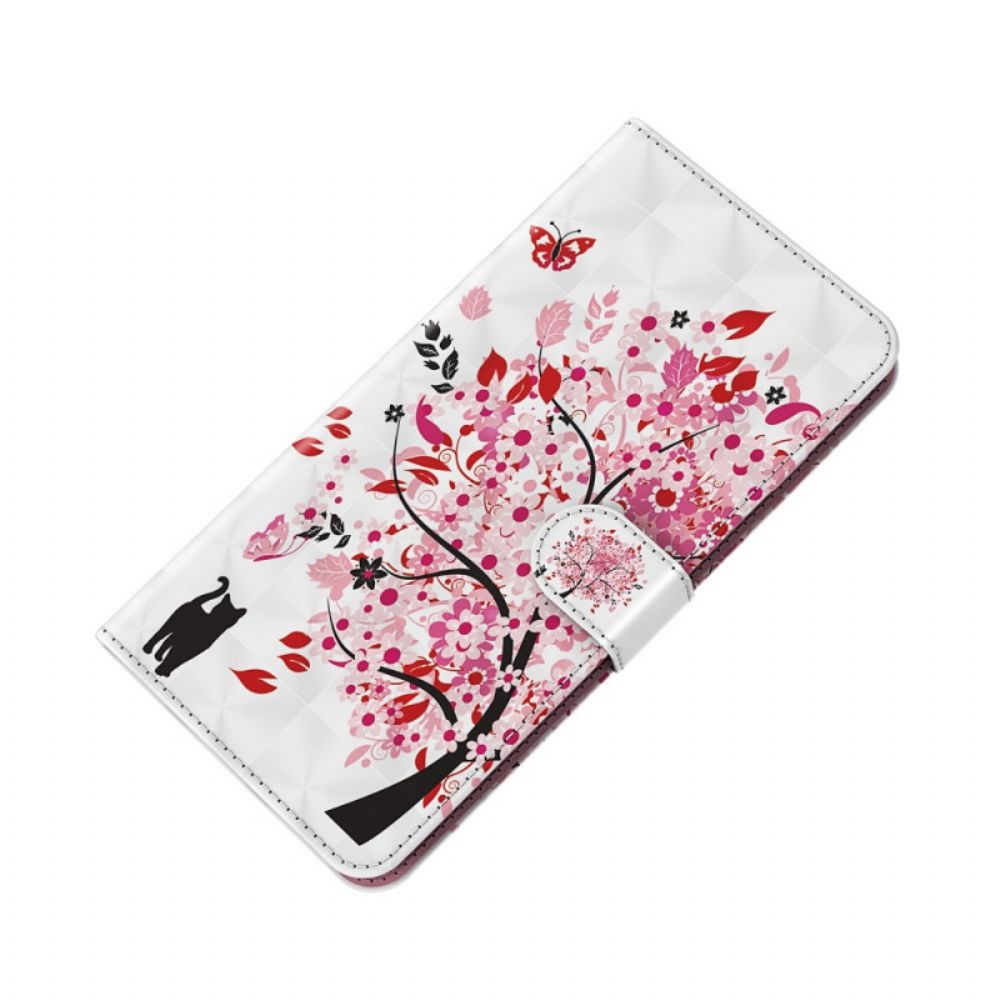 Leren Hoesje voor Samsung Galaxy S22 Plus 5G Roze Boom