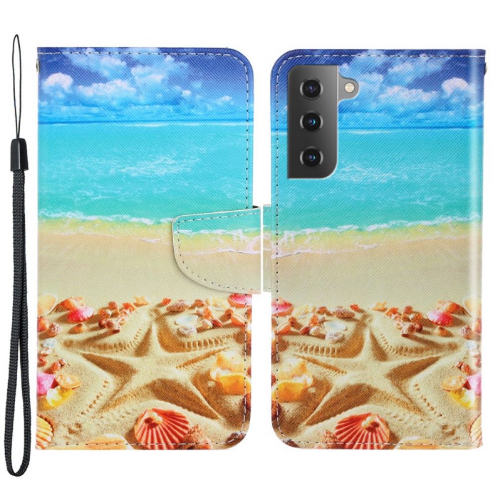 Leren Hoesje voor Samsung Galaxy S22 Plus 5G Zeester Van Kunstleer