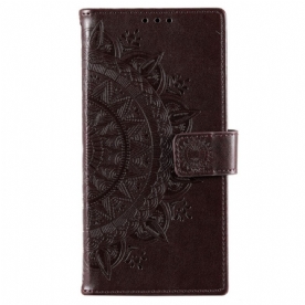 Leren Hoesje voor Samsung Galaxy S22 Plus 5G Zon Mandala