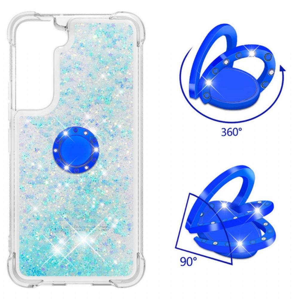 Telefoonhoesje voor Samsung Galaxy S22 Plus 5G Glitter Ring-ondersteuning