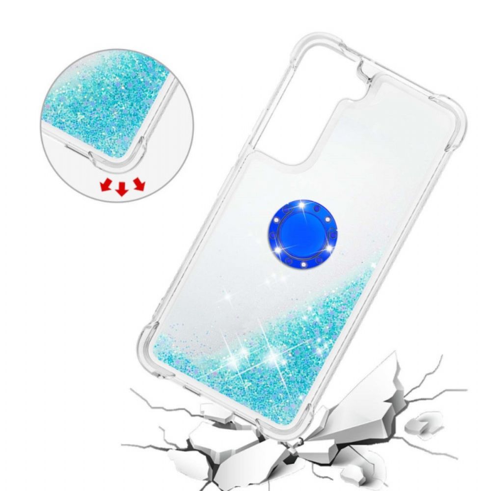 Telefoonhoesje voor Samsung Galaxy S22 Plus 5G Glitter Ring-ondersteuning