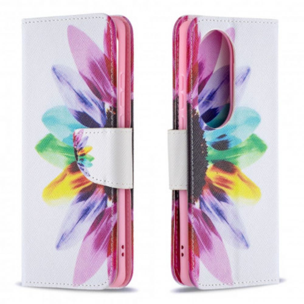 Folio-hoesje voor Huawei P50 Pro Aquarel Bloem