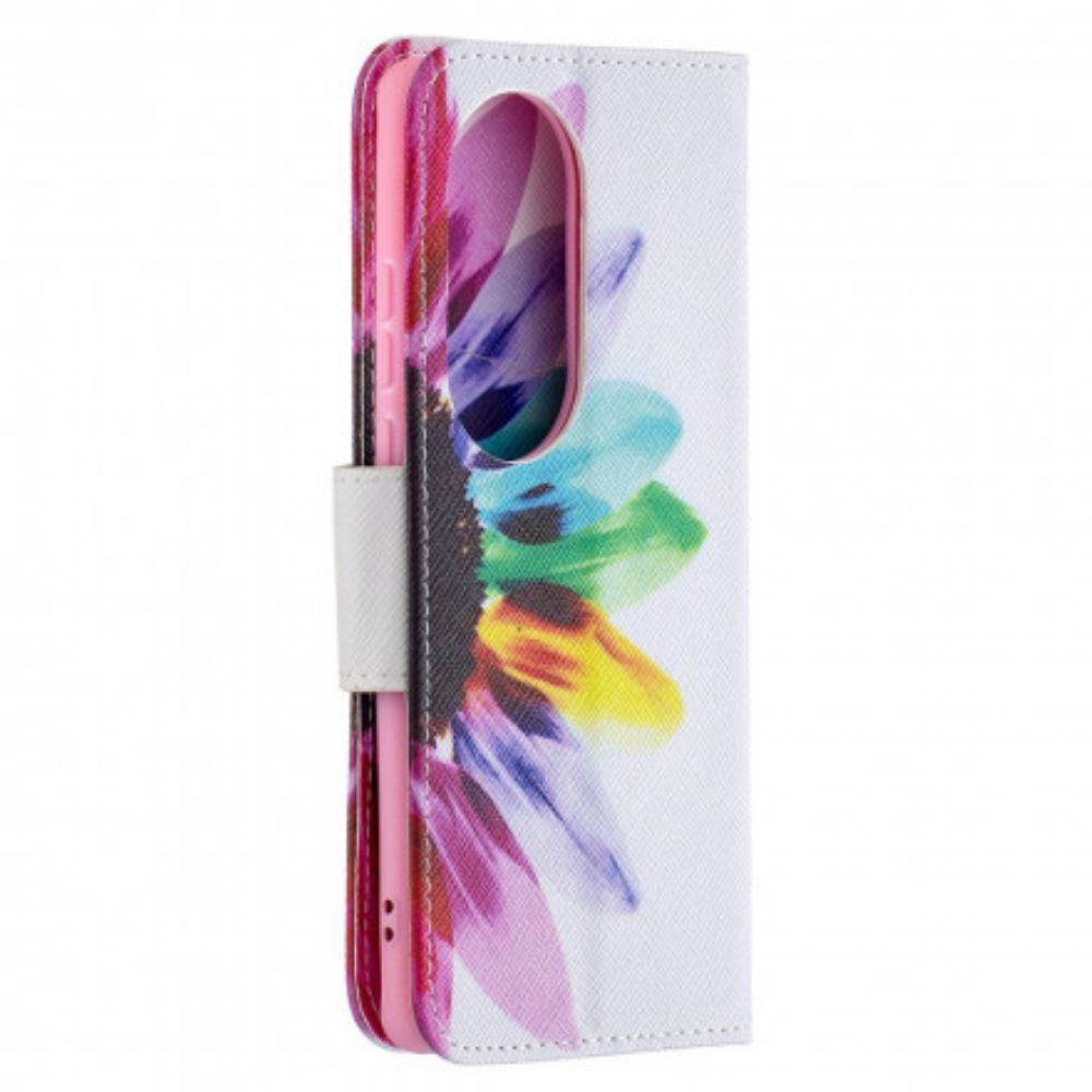 Folio-hoesje voor Huawei P50 Pro Aquarel Bloem