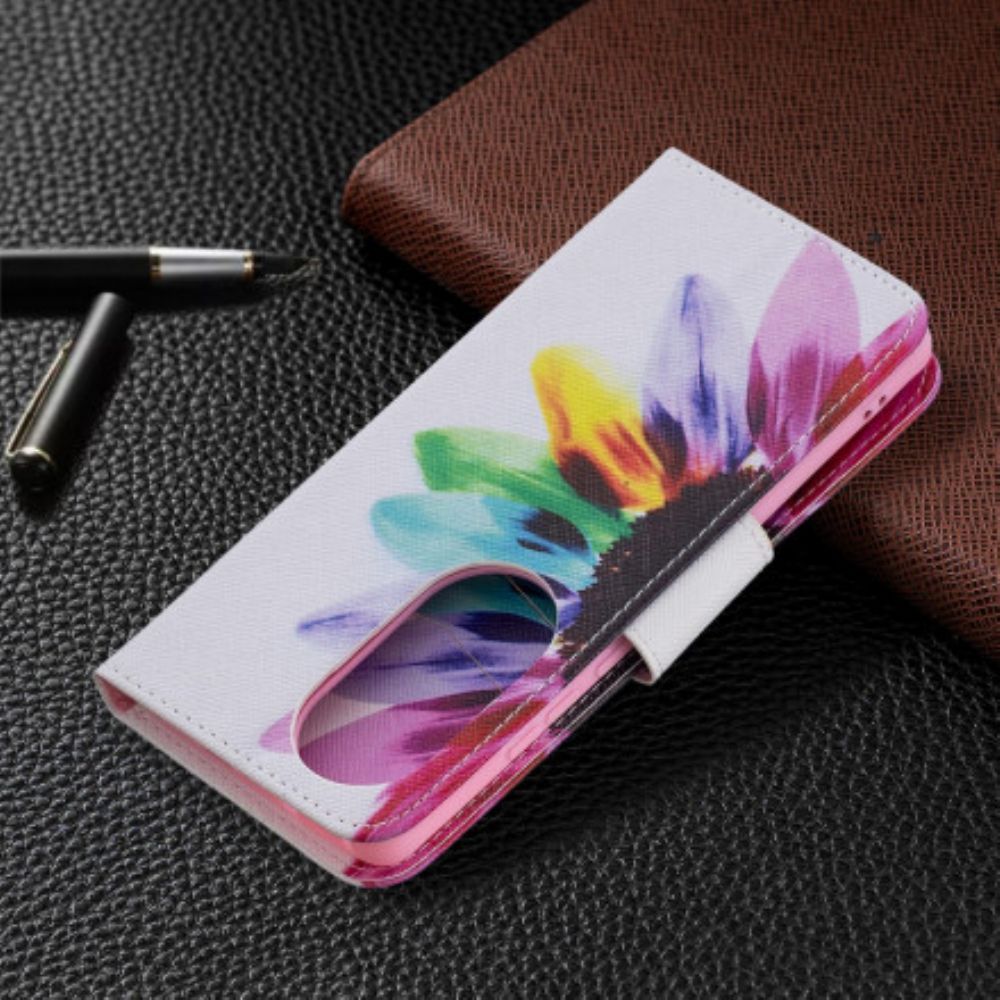 Folio-hoesje voor Huawei P50 Pro Aquarel Bloem