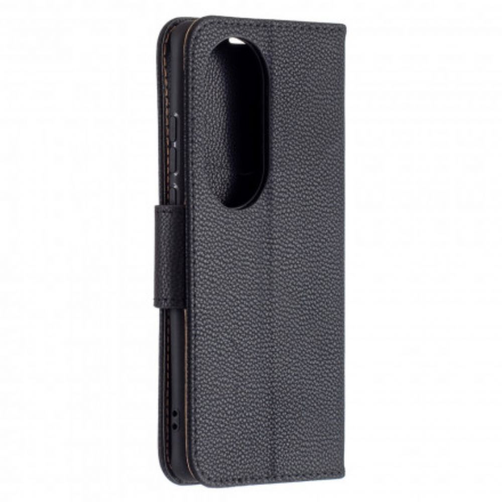 Folio-hoesje voor Huawei P50 Pro Flip Case Litchi Flap Schuin