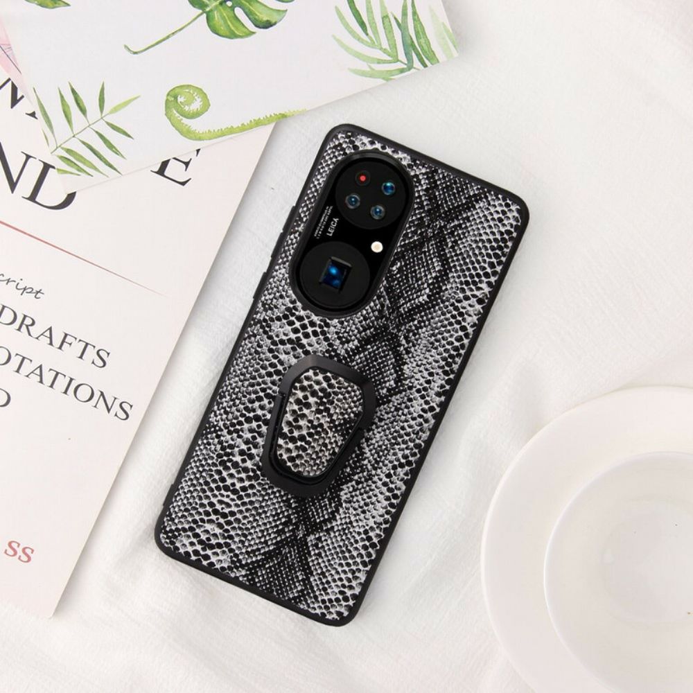 Hoesje voor Huawei P50 Pro Ringbeugel In Slangstijl