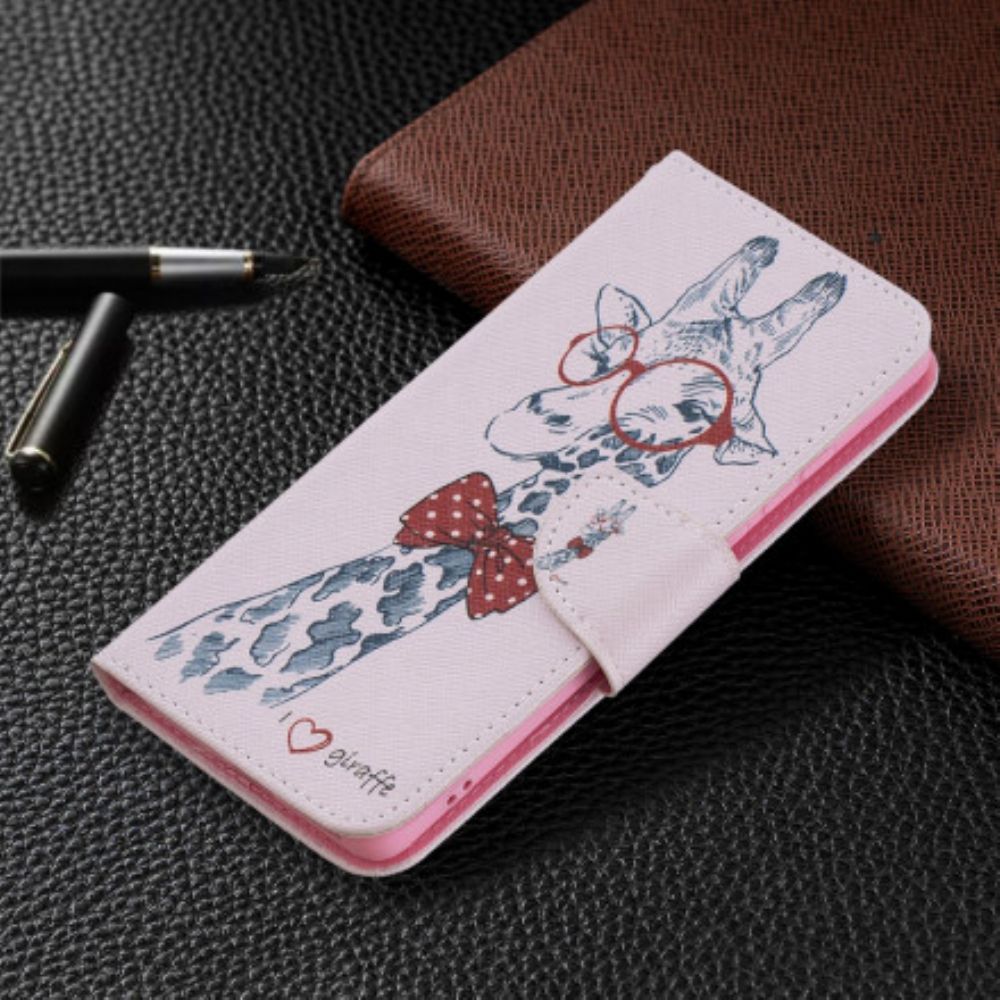 Leren Hoesje voor Huawei P50 Pro Nerdy Giraf