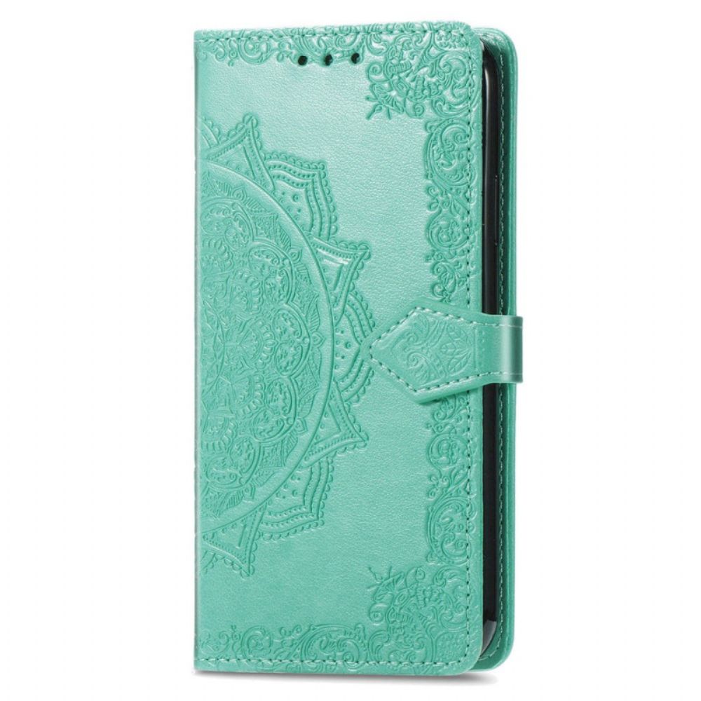 Flip Case Leren Poco C61 Barok Mandala Met Riempje